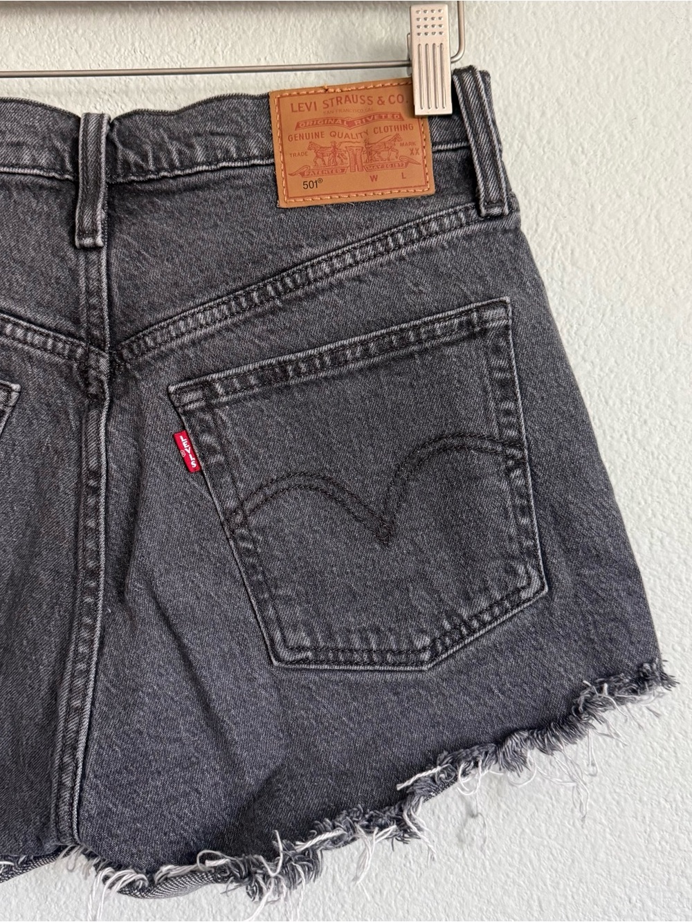 Levi’s 501 Faded Black Jean Shorts. Size 26